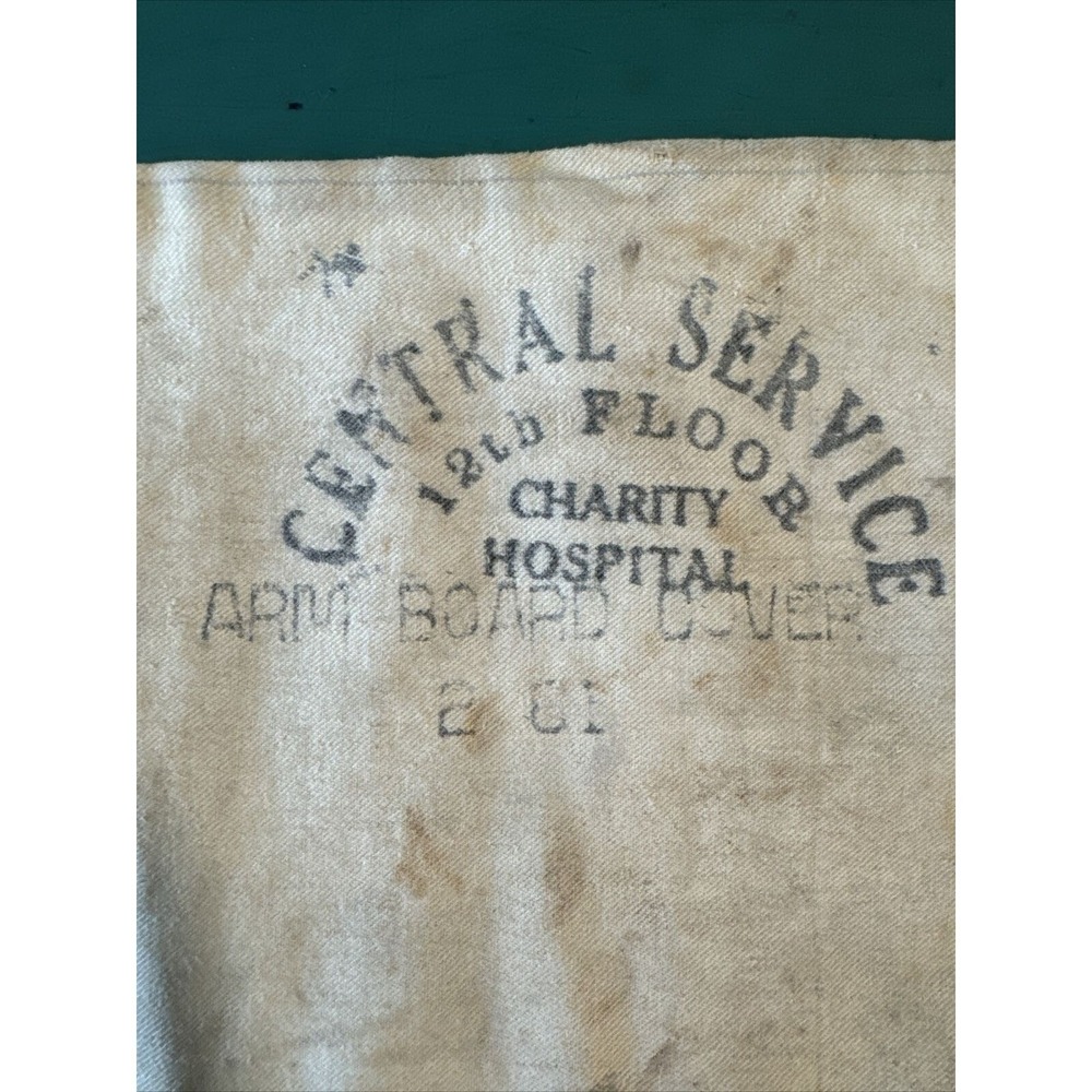 Vintage Charity Hospital Central Service Canvas Bag 27.5" New Orleans Medical
